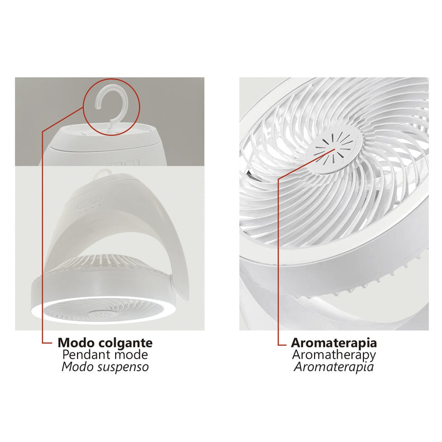 Ventilador de sobremesa AJP Travel LED blanco 6000K Ø30cm 3W 16059 — vista 3