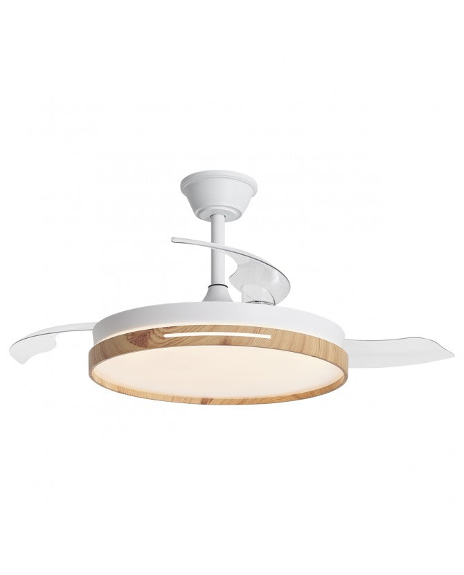 Ventilador de techo retráctil con luz AJP Togo LED negro 3 palas 3000-6500K Ø50cm 68W 16034