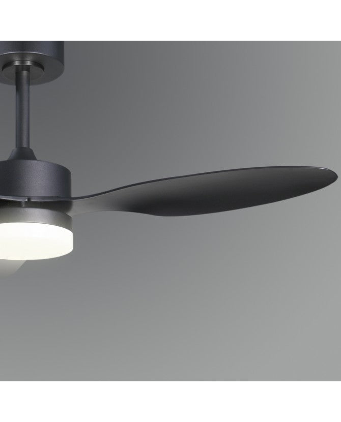 Ventilador de techo con luz AJP Valcano LED negro 3 palas 3000-6500K Ø106cm 20W 11541