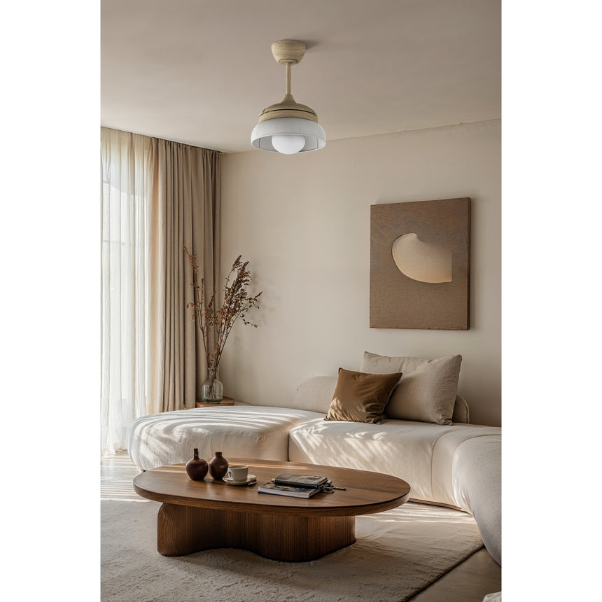 Ventilador de techo con luz Sulion Emma S Lite LED tela madera blanco CCT 12W 2208084