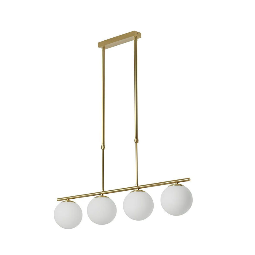 MDC RONDA Lámpara de techo colgante 4 luces con bola opal latón mate 577746101