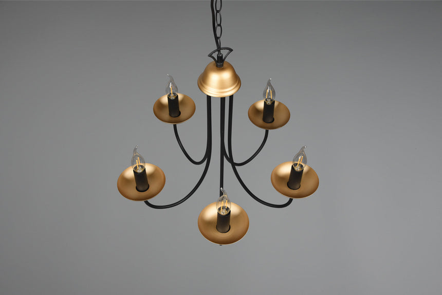 Trio Livia Lámpara de techo colgante metal estera negra 101700532