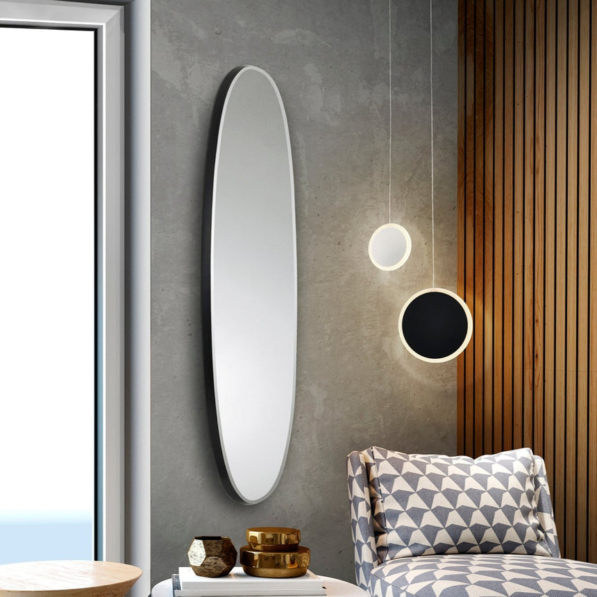 Schuller Aries Espejo Oval 136x36 Negro 119469