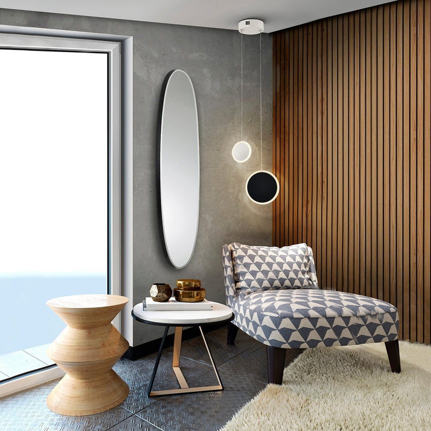 Schuller Aries Espejo Oval 136x36 Negro 119469