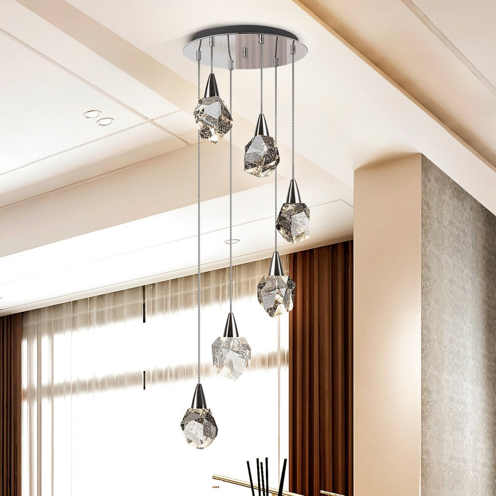 Schuller Aquaria 6-Light Chrome Pendant Ceiling Lamp 157239