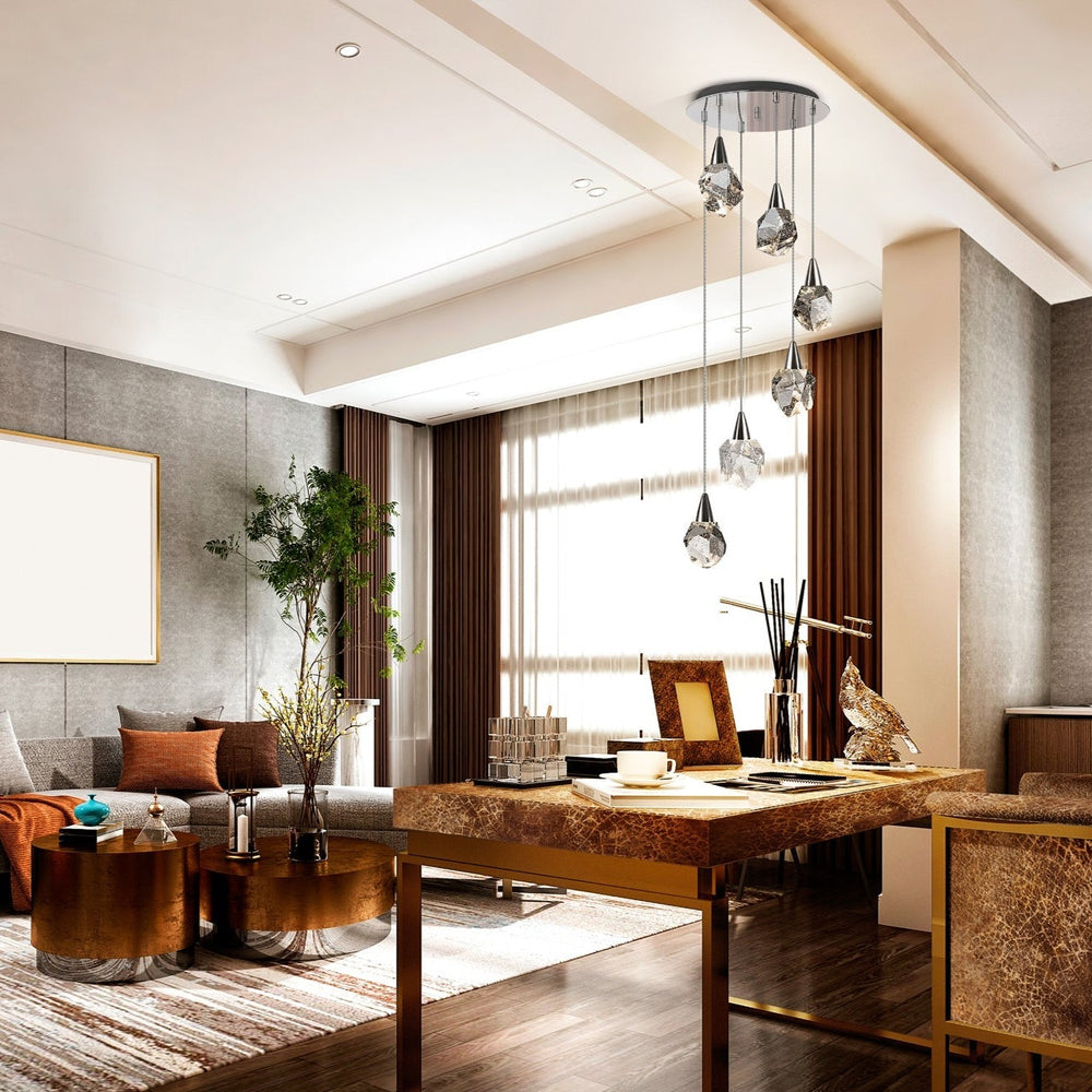 Schuller Aquaria 6-Light Chrome Pendant Ceiling Lamp 157239