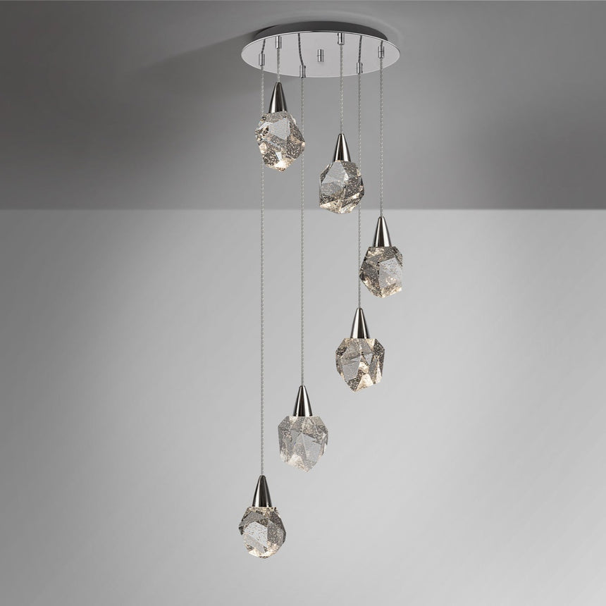 Schuller Aquaria 6-Light Chrome Pendant Ceiling Lamp 157239