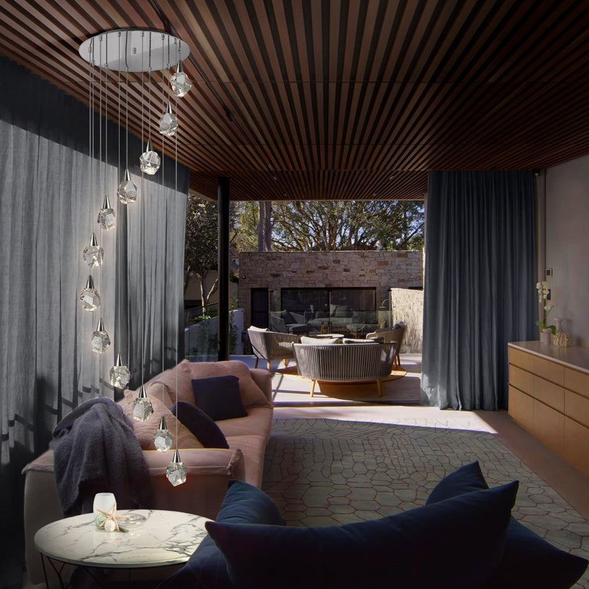 Schuller Aquaria Lámpara de techo colgante 12 luces cromo 157308