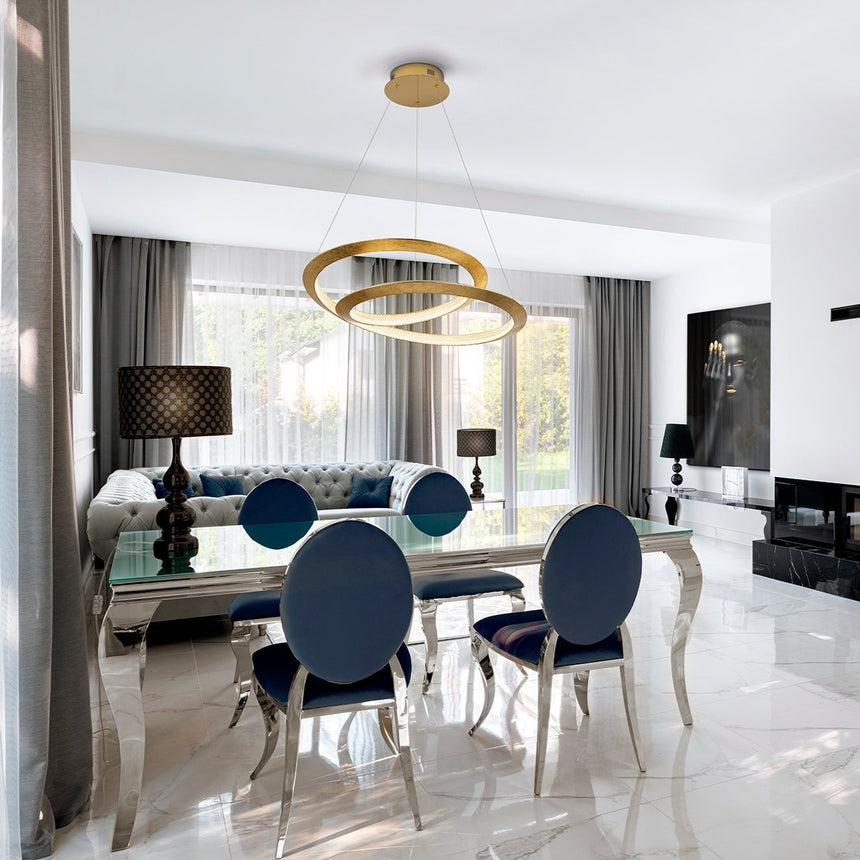 Schuller Eternity Gold Leaf Pendant Light Ø60 Dimmable 165723D