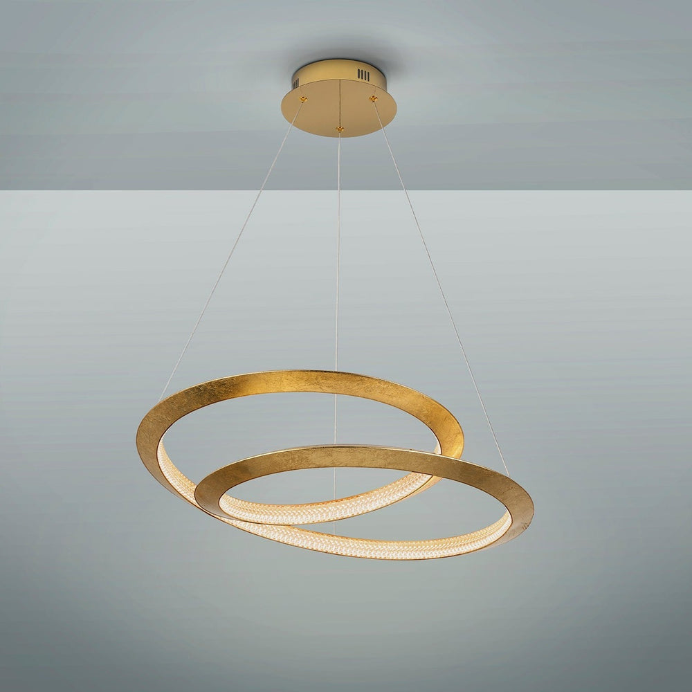 Schuller Eternity Gold Leaf Pendant Light Ø60 Dimmable 165723D
