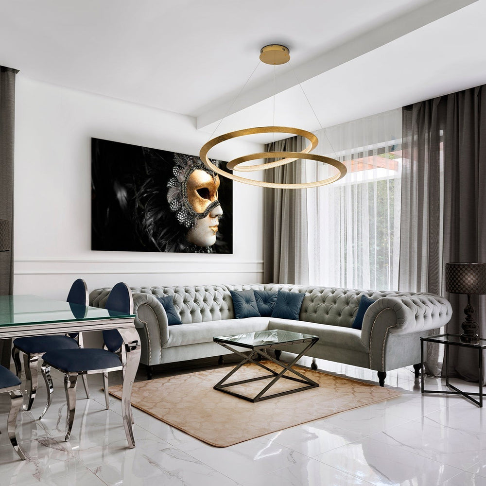 Schuller Eternity Gold Leaf Pendant Light Ø97 Dimmable 165839D