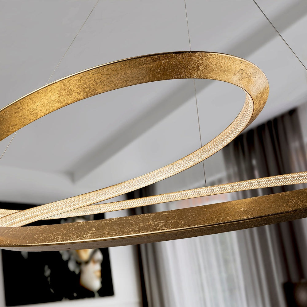 Schuller Eternity Gold Leaf Pendant Light Ø97 Dimmable 165839D