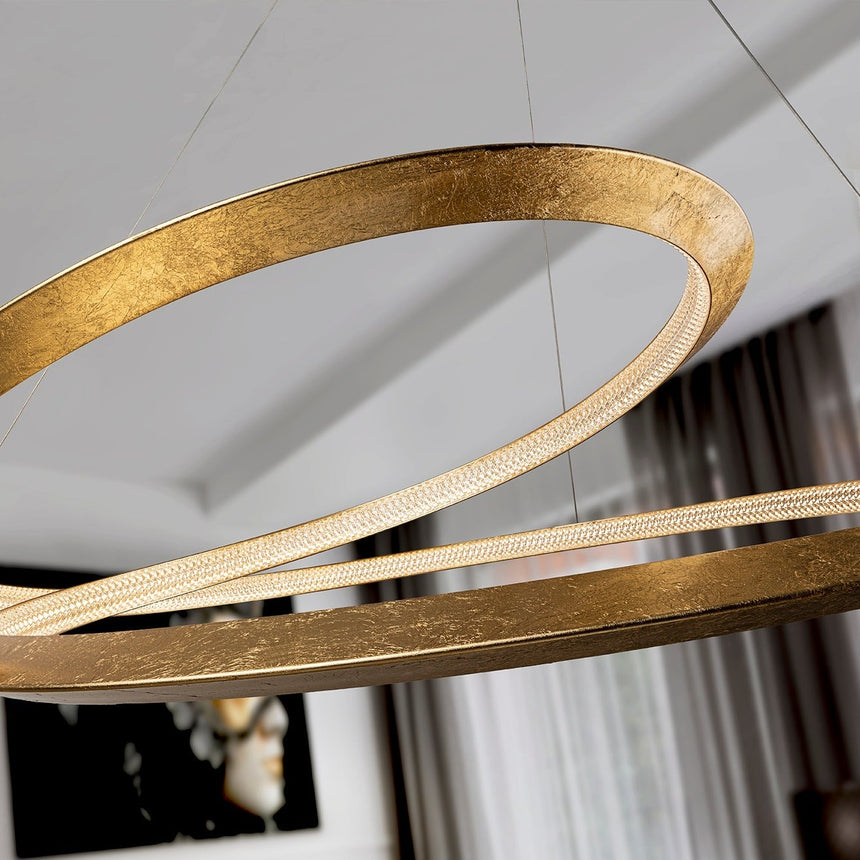 Schuller Eternity Gold Leaf Pendant Light Ø97 Dimmable 165839D