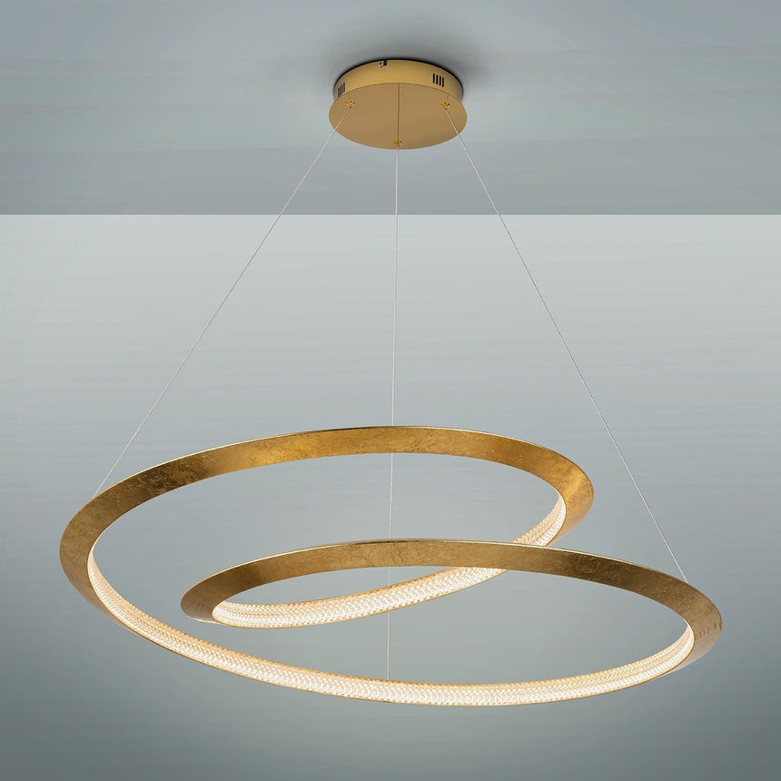 Schuller Eternity Gold Leaf Pendant Light Ø97 Dimmable 165839D