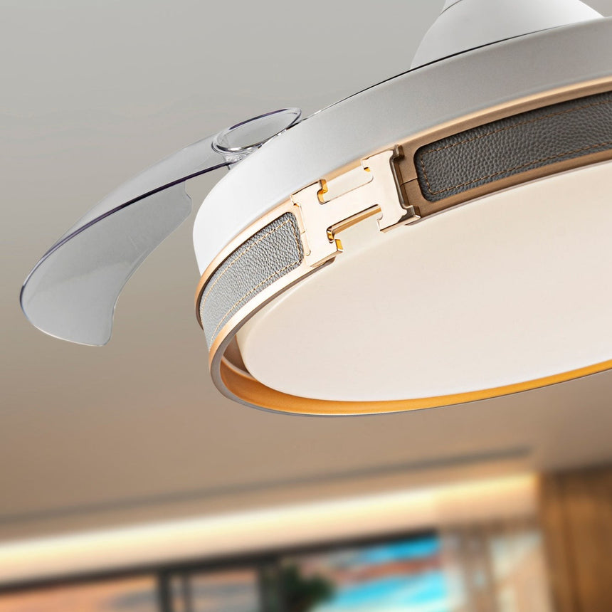 Schuller Heron Dimmable White Gold Fan 175180D