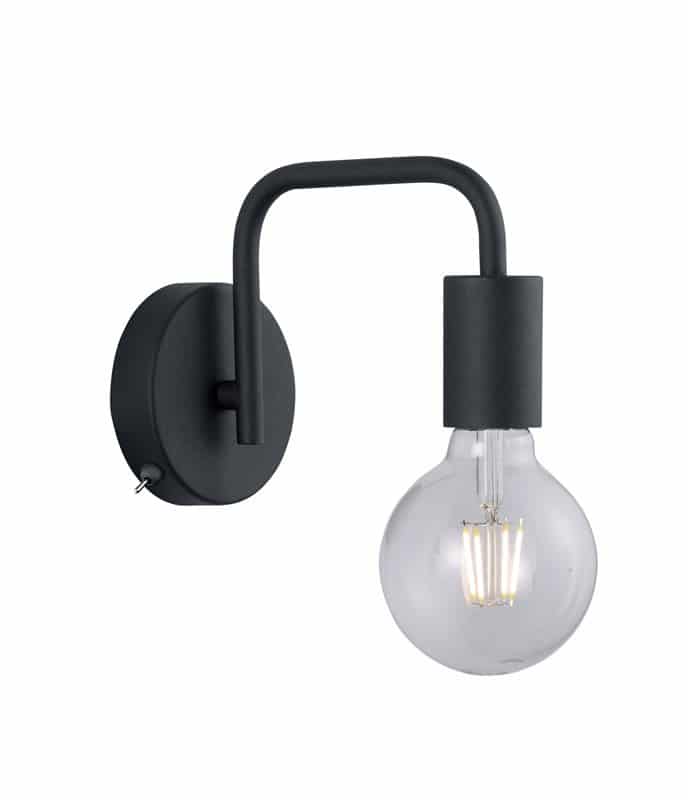 Trio Diallo Black Mat Metal Wall Light 208070132