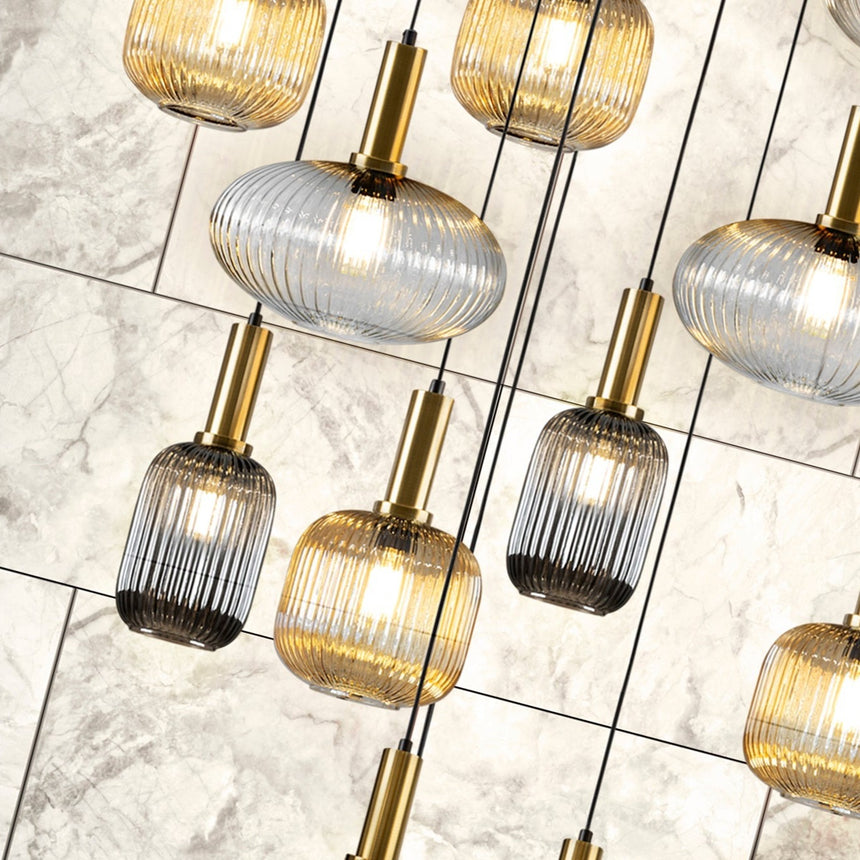 Schuller Norma Lámpara de techo colgante grande 18 luces negro y dorado 225892