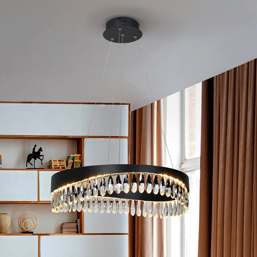 Schuller Selene Pendant Lamp Black Crystal Ø60 294720