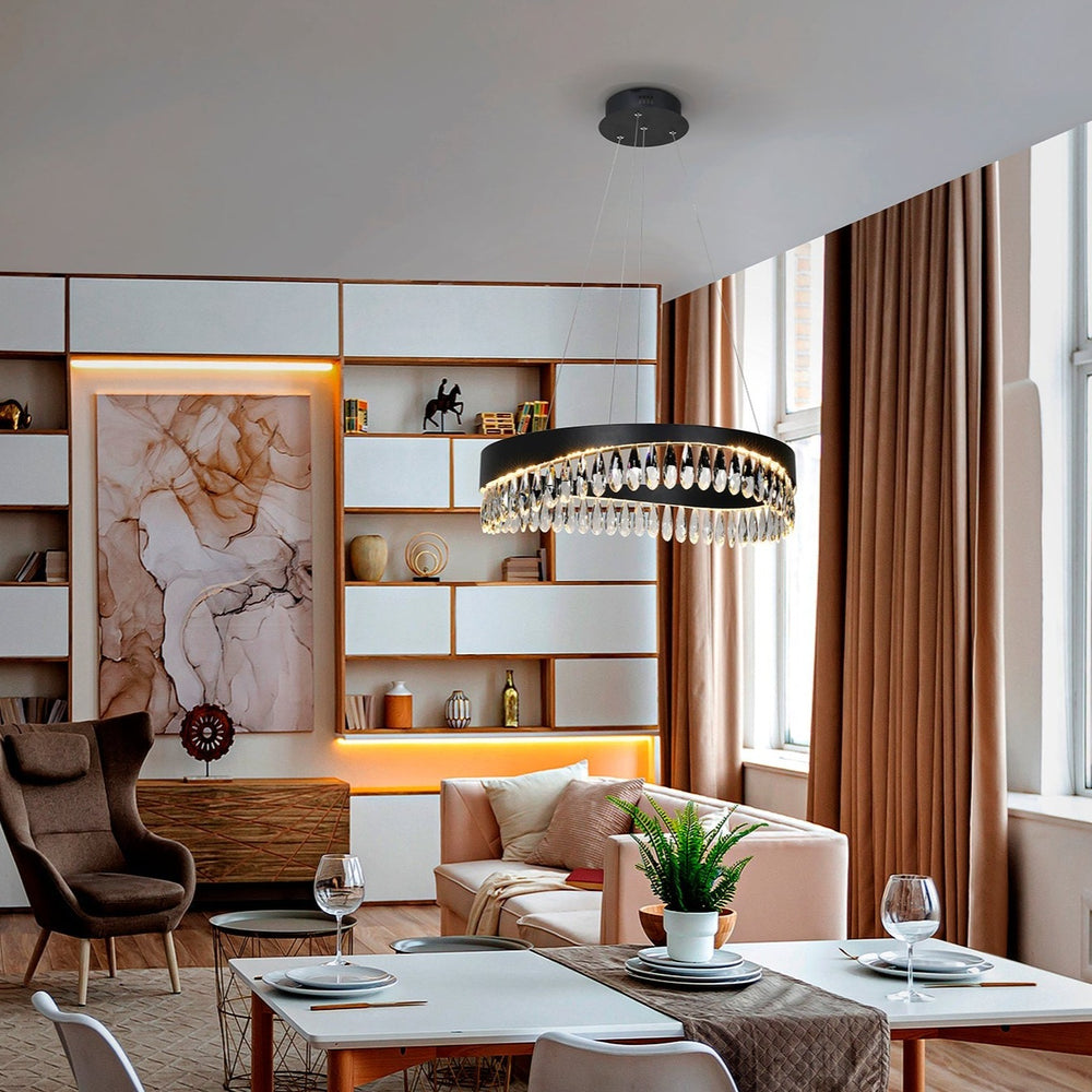 Schuller Selene Pendant Lamp Black Crystal Ø60 294720