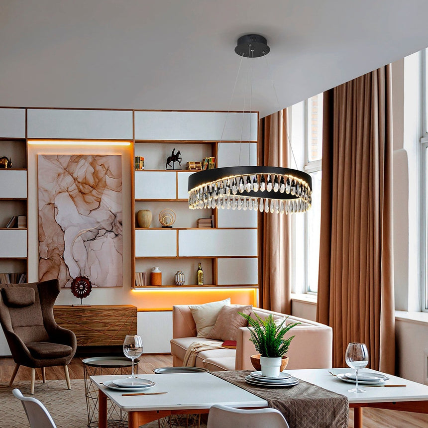 Schuller Selene Pendant Lamp Black Crystal Ø60 294720