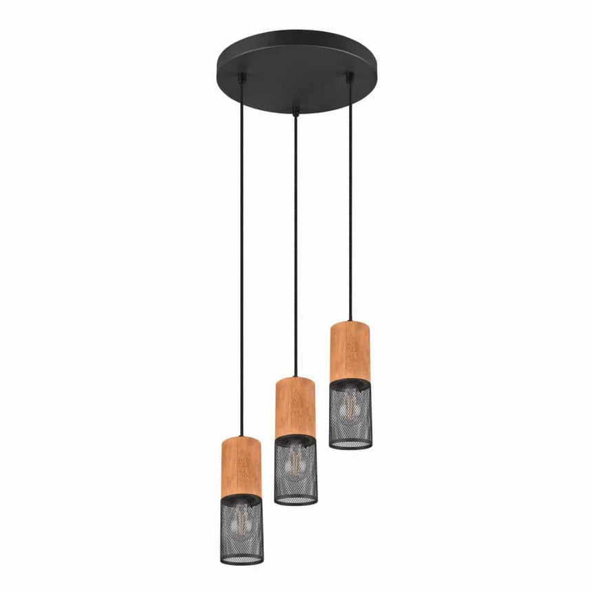 Trio Tosh Black Mat Metal Pendant Lamp 304330332