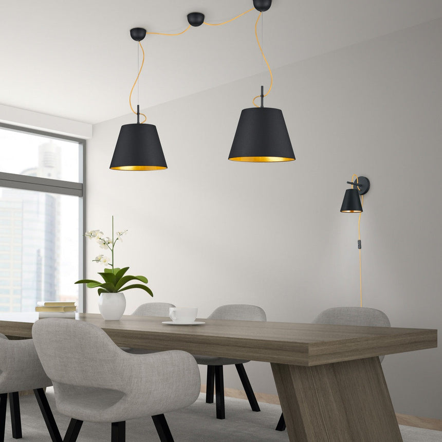 Trio Andreus Pendant Ceiling Lamp Metal Mat Black 307500279