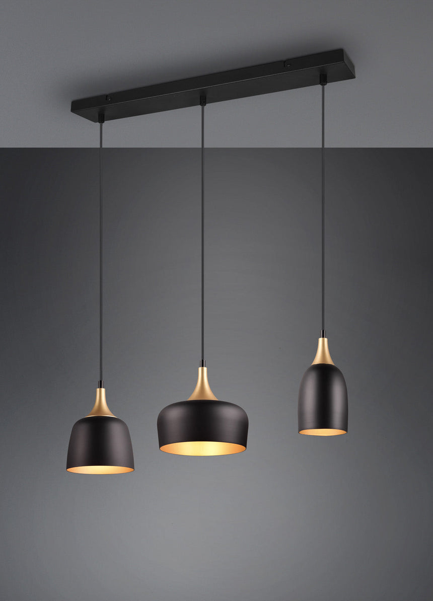 Trio Chiraz Pendant Ceiling Lamp Metal Mat Black 310500332