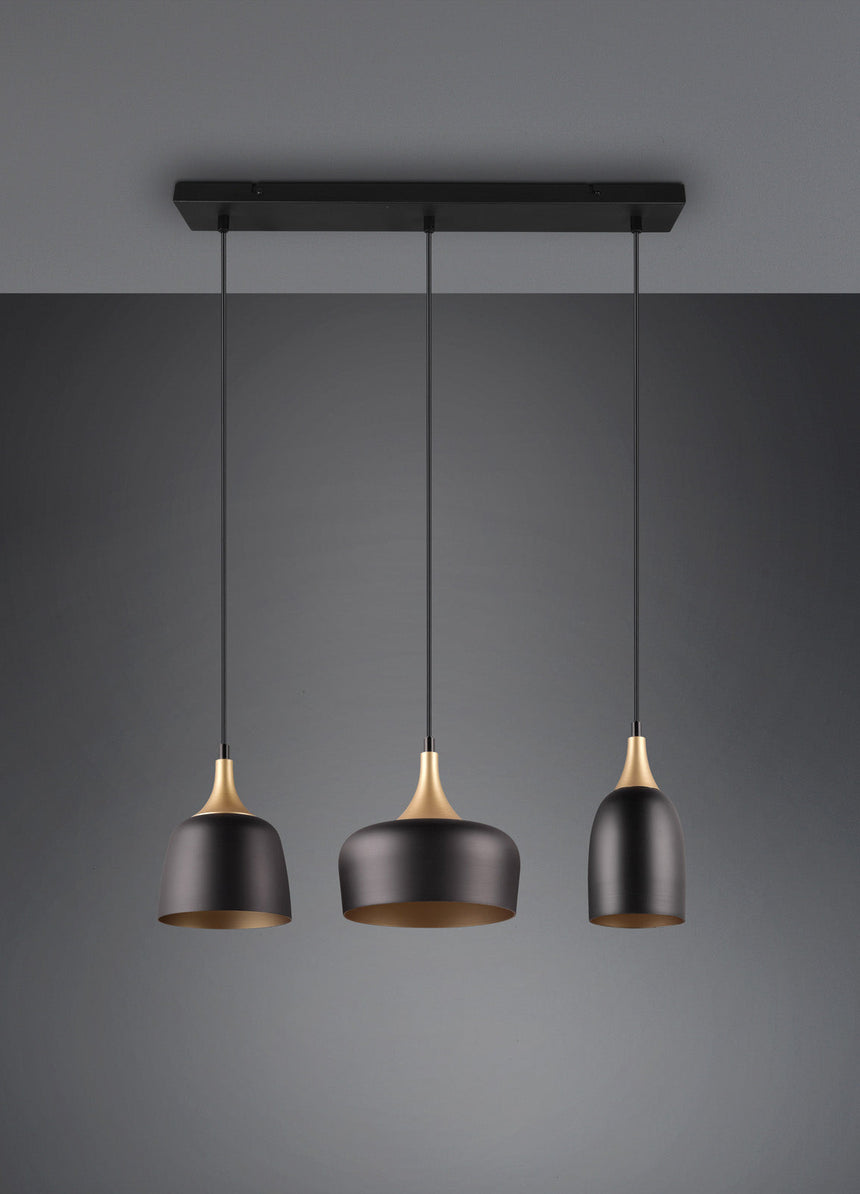 Trio Chiraz Pendant Ceiling Lamp Metal Mat Black 310500332