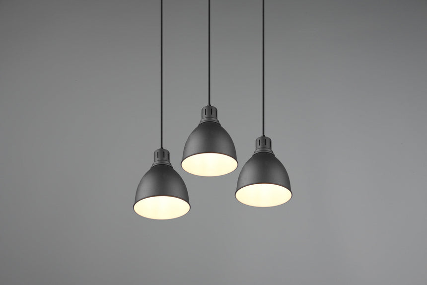 Trio Henley Pendant Ceiling Lamp Metal Mat Black 310730332