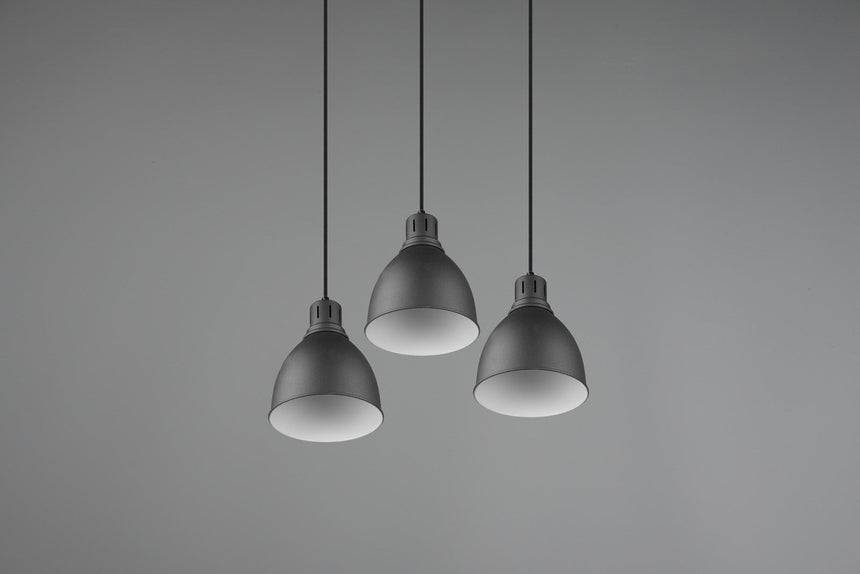 Trio Henley Pendant Ceiling Lamp Metal Mat Black 310730332