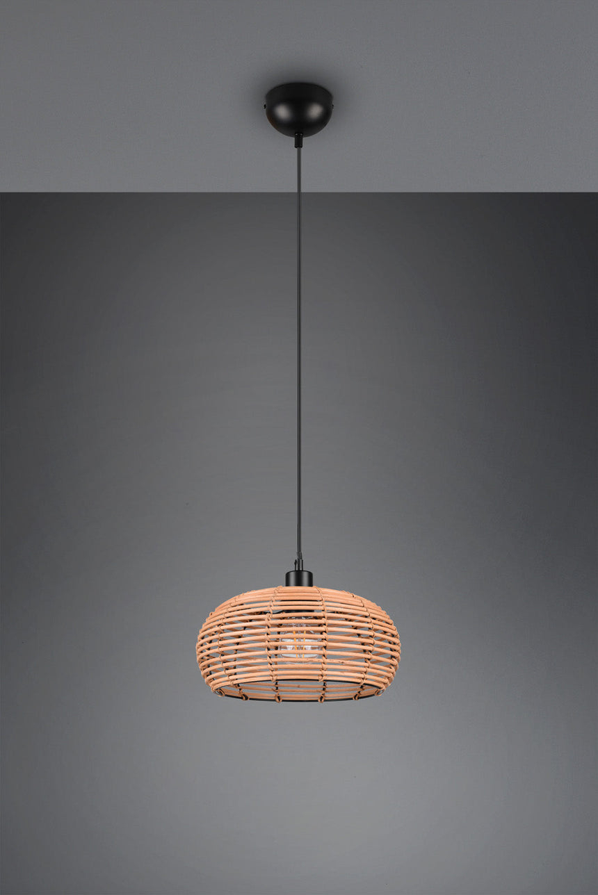 Trio Inga Hanging Ceiling Lamp Rattan Mesh Natural Finish 312200136