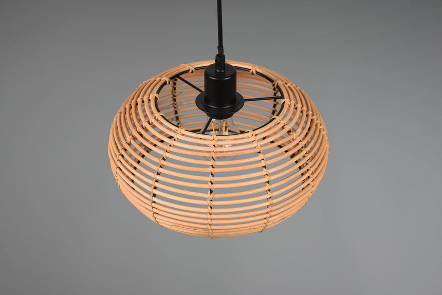 Trio Inga Hanging Ceiling Lamp Rattan Mesh Natural Finish 312200136