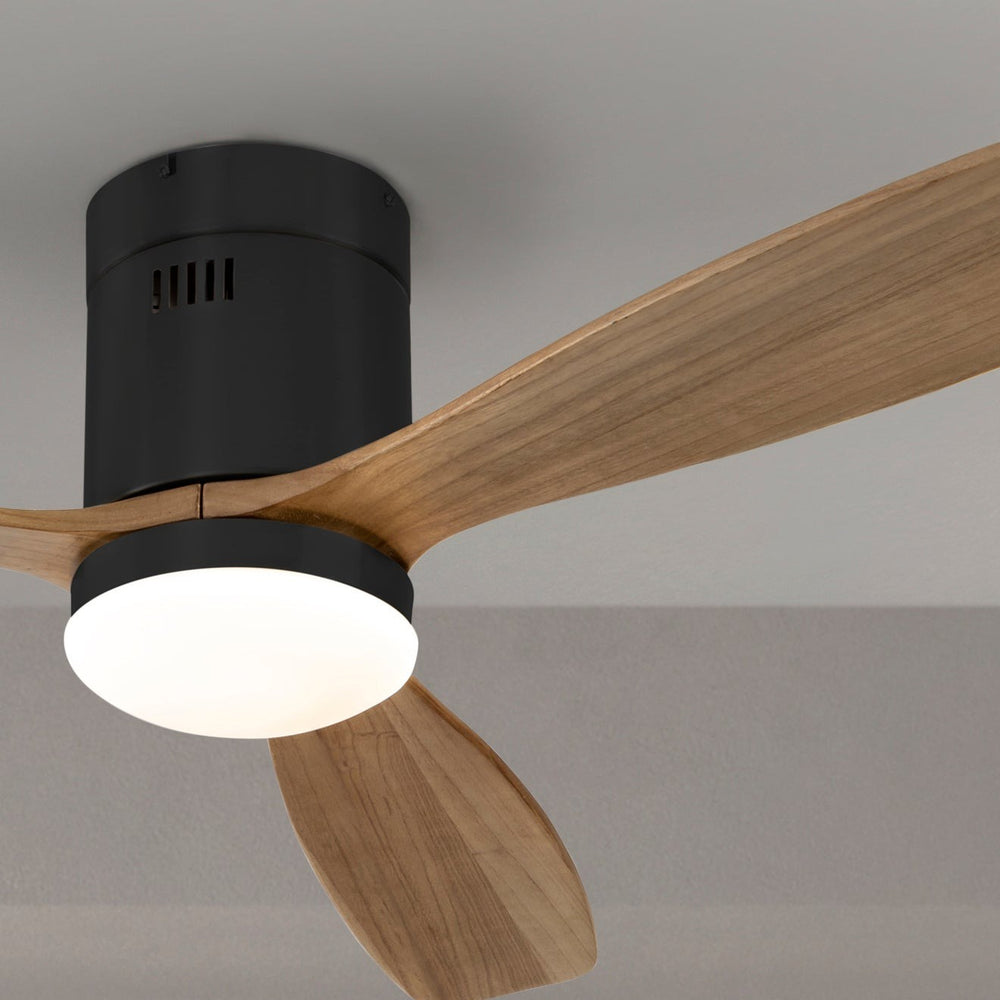 Schuller Siroco Black and walnut fan 132cm dimmable 329514D