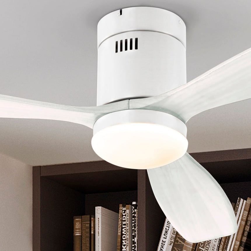 Ventilador de techo Schuller Siroco LED blanco madera CCT regulable Ø132cm 329583D - imagen 3