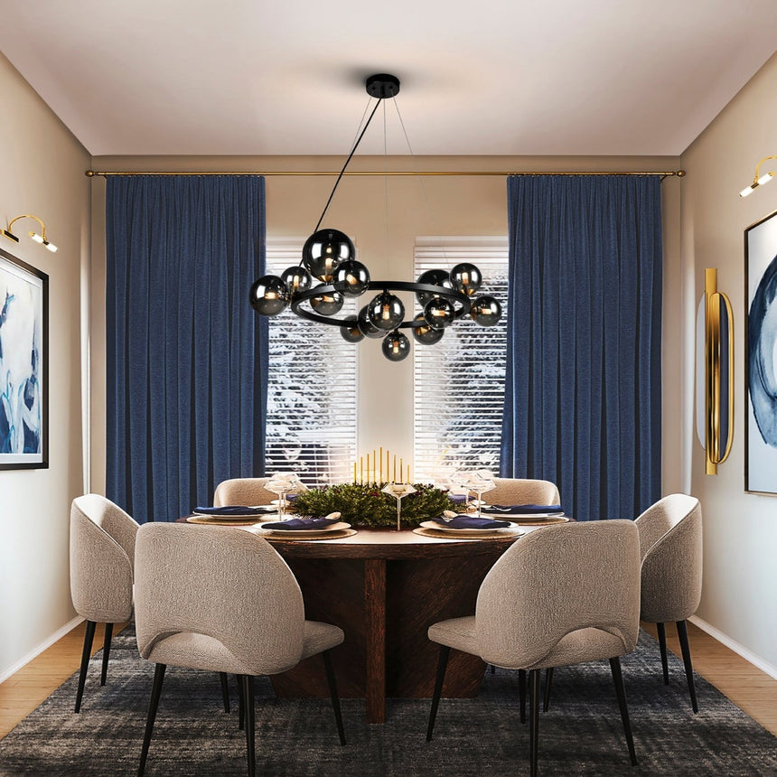 Schuller Astros Pendant Ceiling Lamp 14 Lights Black 329613