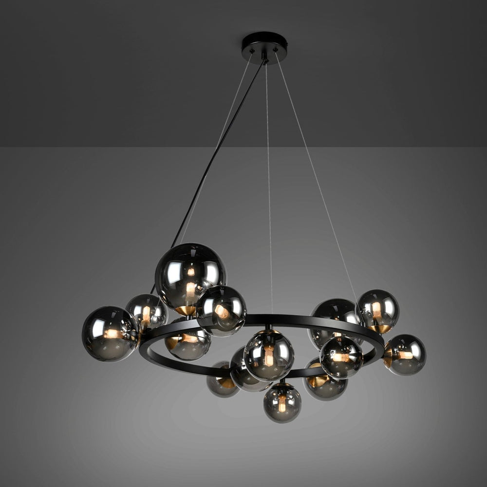 Schuller Astros Pendant Ceiling Lamp 14 Lights Black 329613