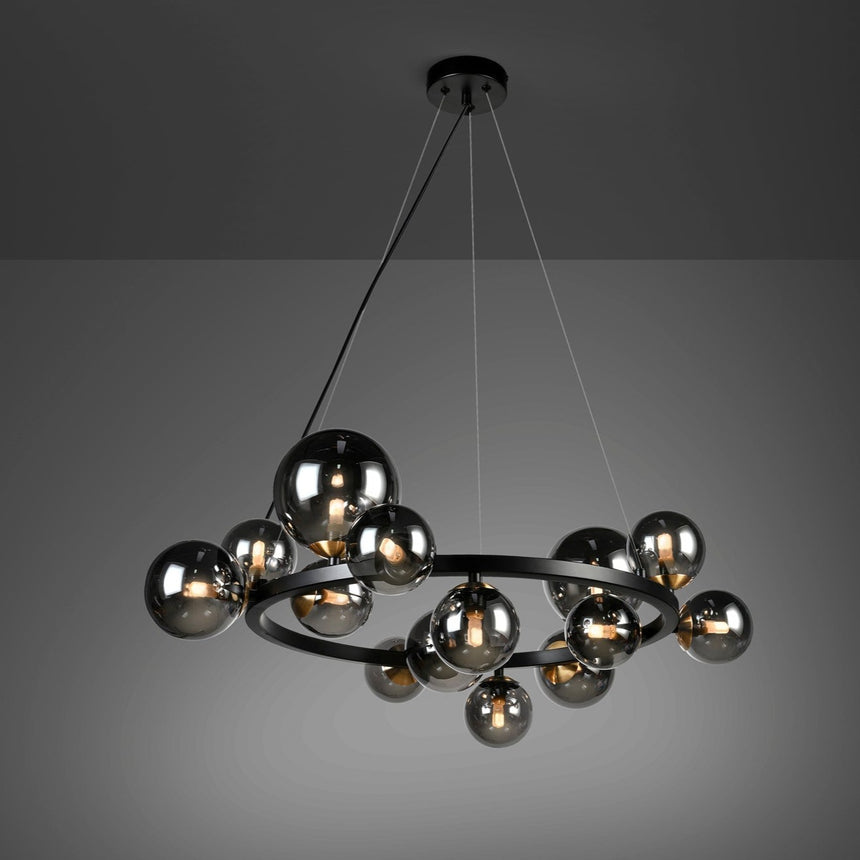 Schuller Astros Pendant Ceiling Lamp 14 Lights Black 329613