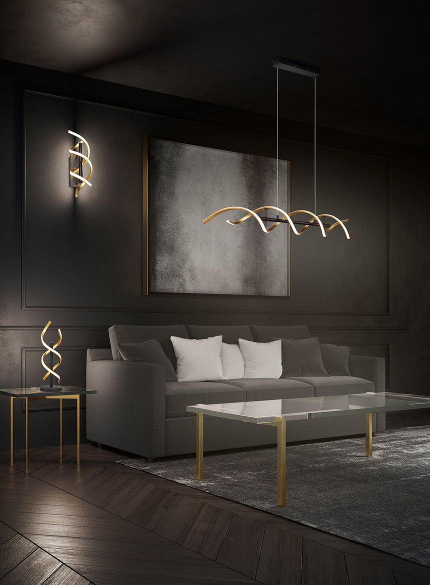 Trio Sequence LED Pendant Ceiling Lamp Aluminum Gold 341810208