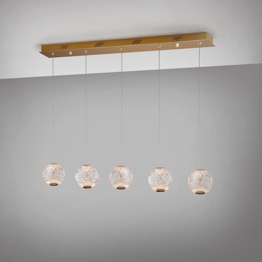 Schuller Austral Lámpara de techo colgante LED 5 luces oro 354264