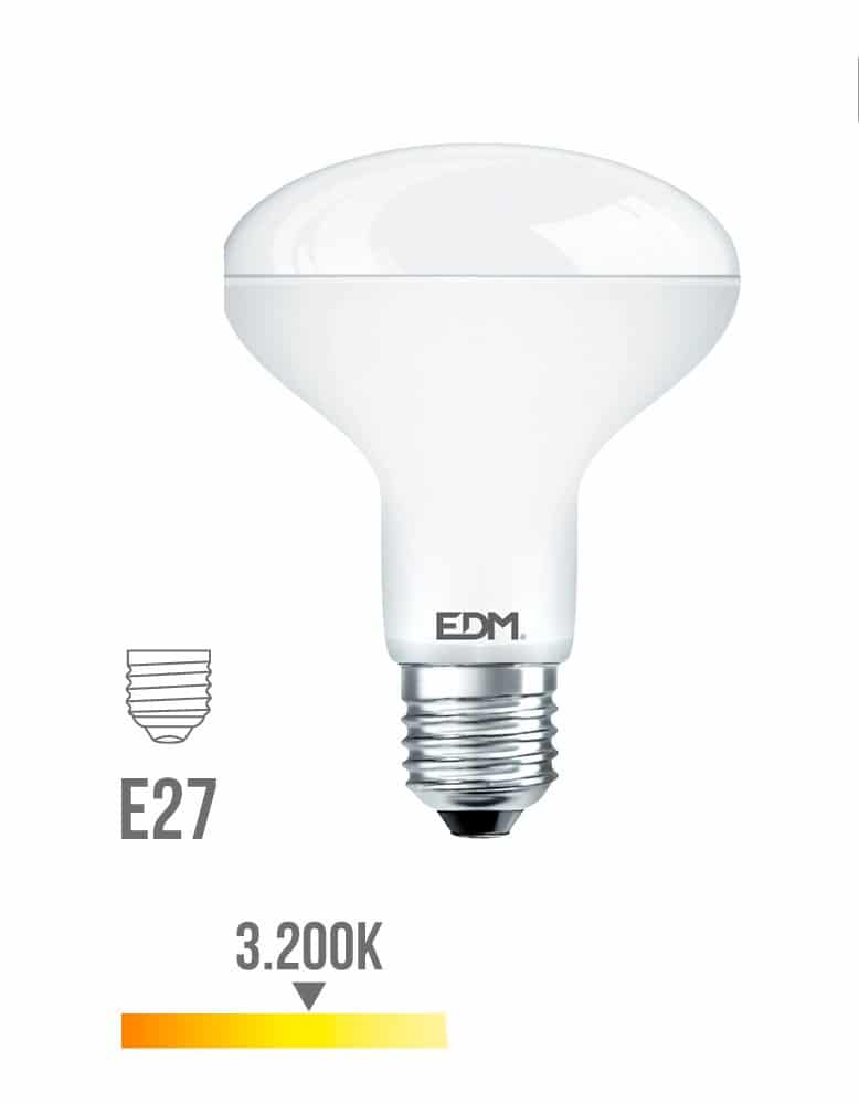 BOMBILLA REFLECTORA LED R90 E27 12W 1055 LM 6400K LUZ CALIDA | Elektro3