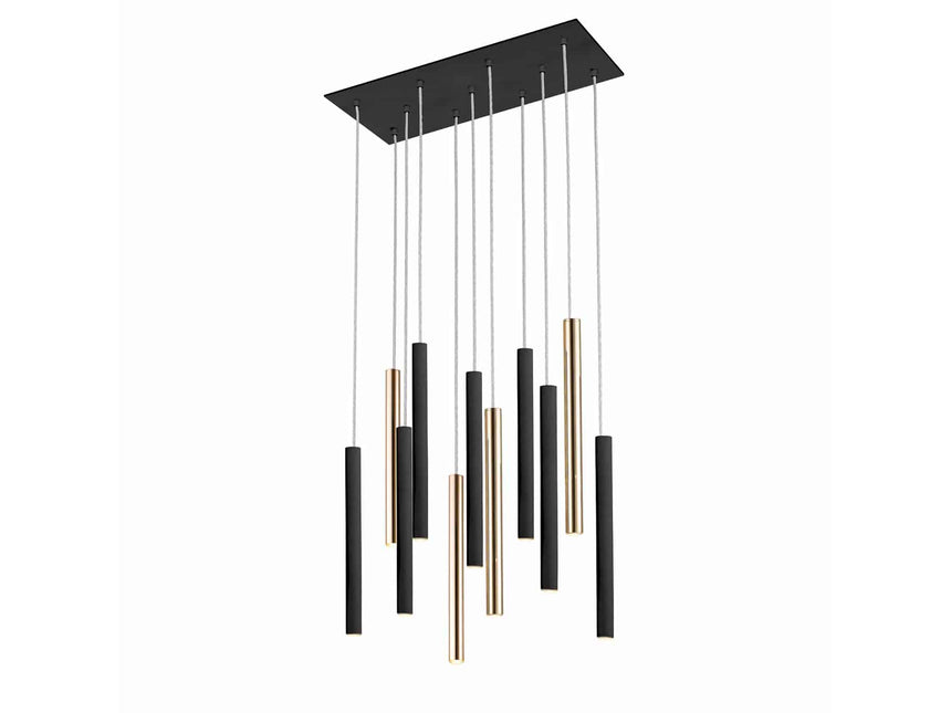 Schuller Varas Lámpara de techo colgante oro/negro 11 luces dimable 373357D