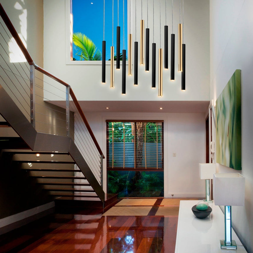 Schuller Varas Large Gold/Black 14-Light Dimmable Pendant Ceiling Light 373425GD