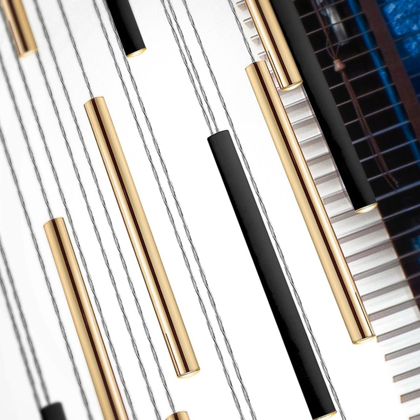 Schuller Lámpara de techo colgante Varas oro/negro 25 luces 373968