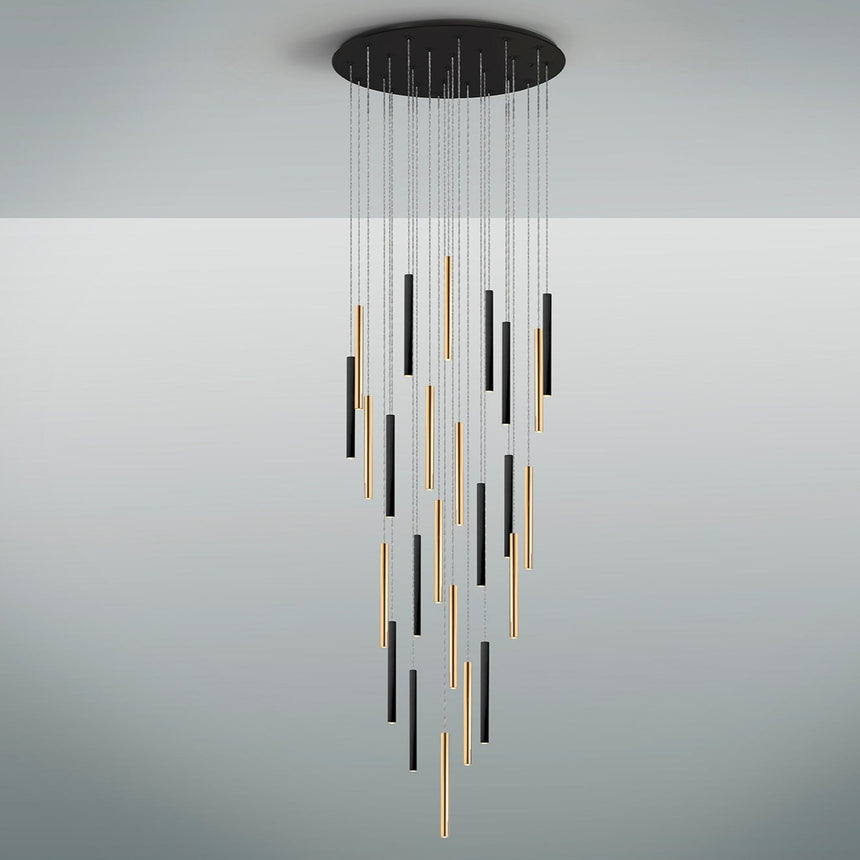 Schuller Lámpara de techo colgante Varas oro/negro 25 luces 373968