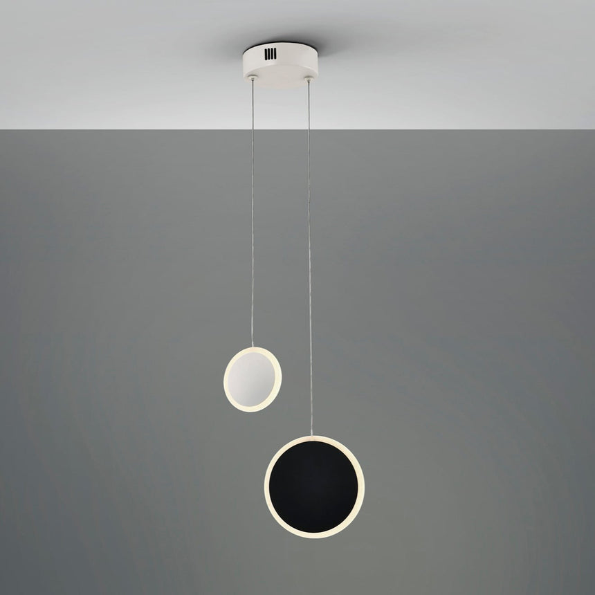 Schuller Duo 2-Light Pendant Ceiling Lamp, Black and White 403515