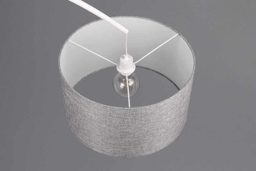 Trio Mansur Floor lamp white metal and gray lampshade 419200131