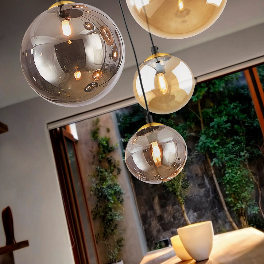 Schuller Dark Lámpara de techo colgante 5 luces negro latón 439574