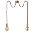 Trio ROPE 310100204 Colgante 2 luces Vintage cuerda bronce viejo