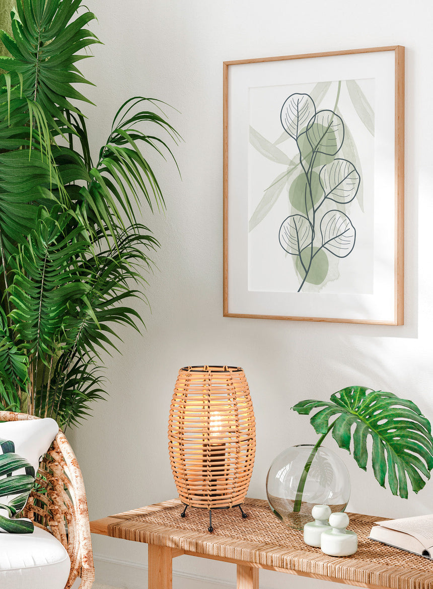 Trio Inga Rattan mesh table lamp natural finish 512200136