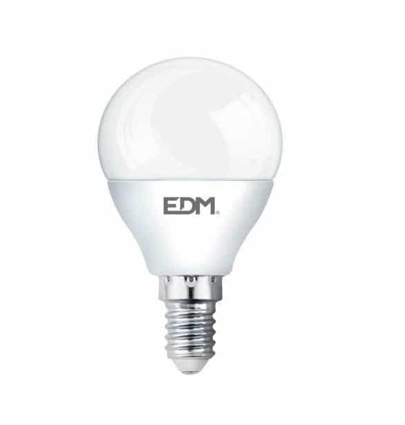 Elektro3 BOMBILLA ESFERICA LED E14 7W 600 LUMENS  3200K  LUZ CALIDA EDM